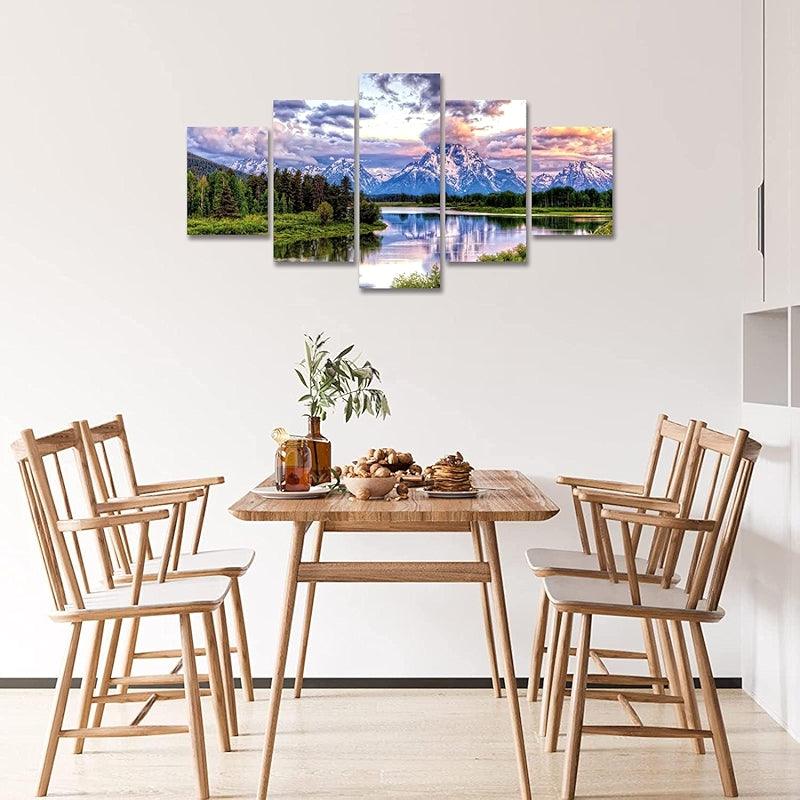 Mountain Grand Teton Canvas Paintings Posters-Original Frame