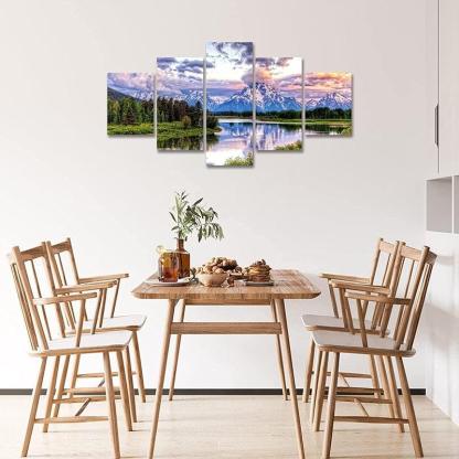 Mountain Grand Teton Canvas Paintings Posters-Original Frame
