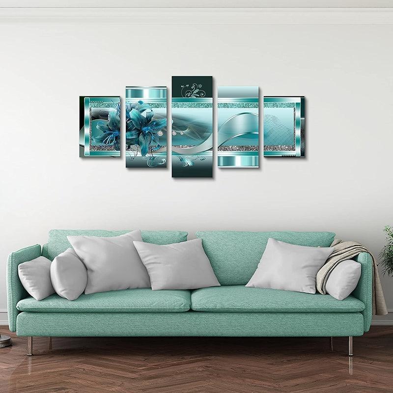 Orchid Flowers Canvas Print Abstract Floral Artwork-Original Frame