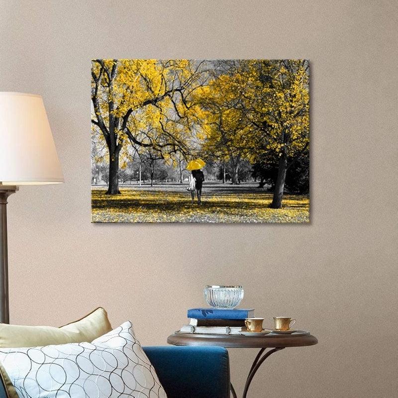 Umbrella Walk And Sea Wall Art-Original Frame