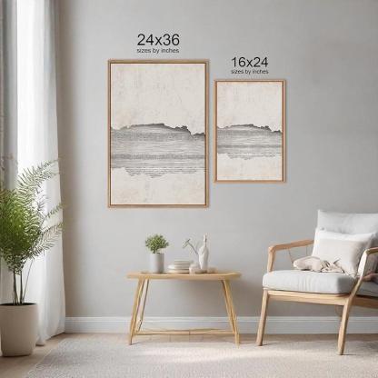 Boho Framed Canvas Wall Art Set Abstract Geometric Decor-Original Frame