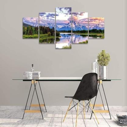 Mountain Grand Teton Canvas Paintings Posters-Original Frame