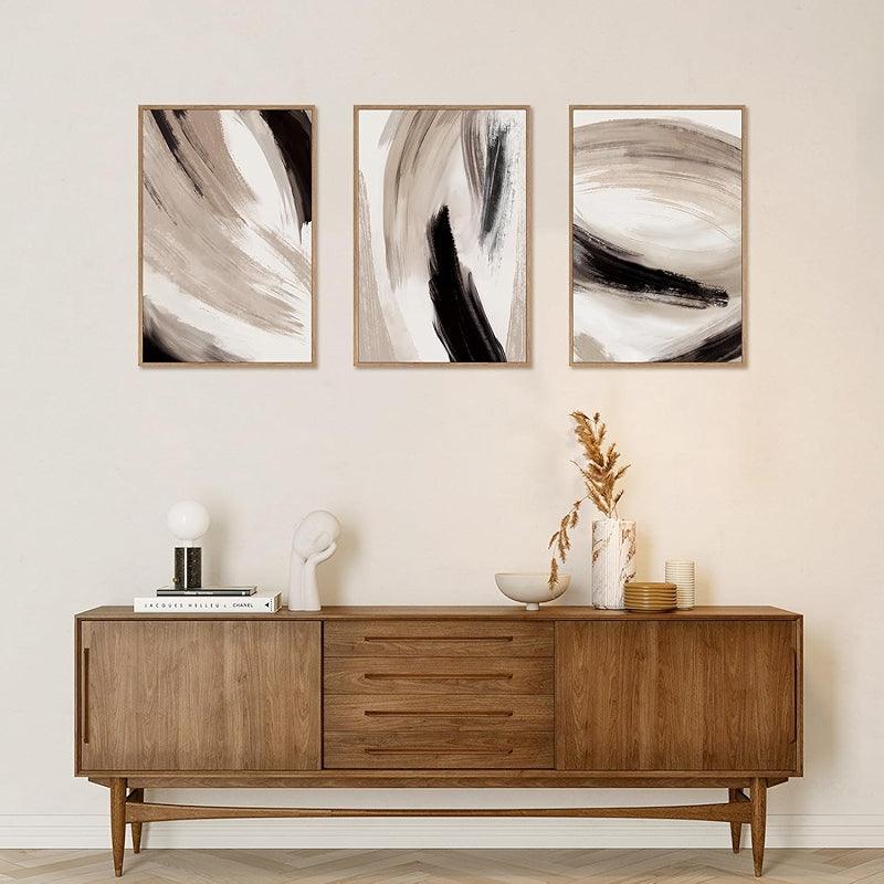 5 Pieces Textured Landscape Abstract Wall Art-Original Frame