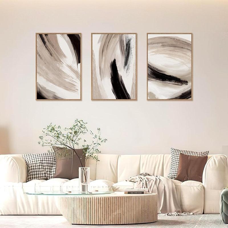 5 Pieces Textured Landscape Abstract Wall Art-Original Frame