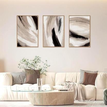 5 Pieces Textured Landscape Abstract Wall Art-Original Frame