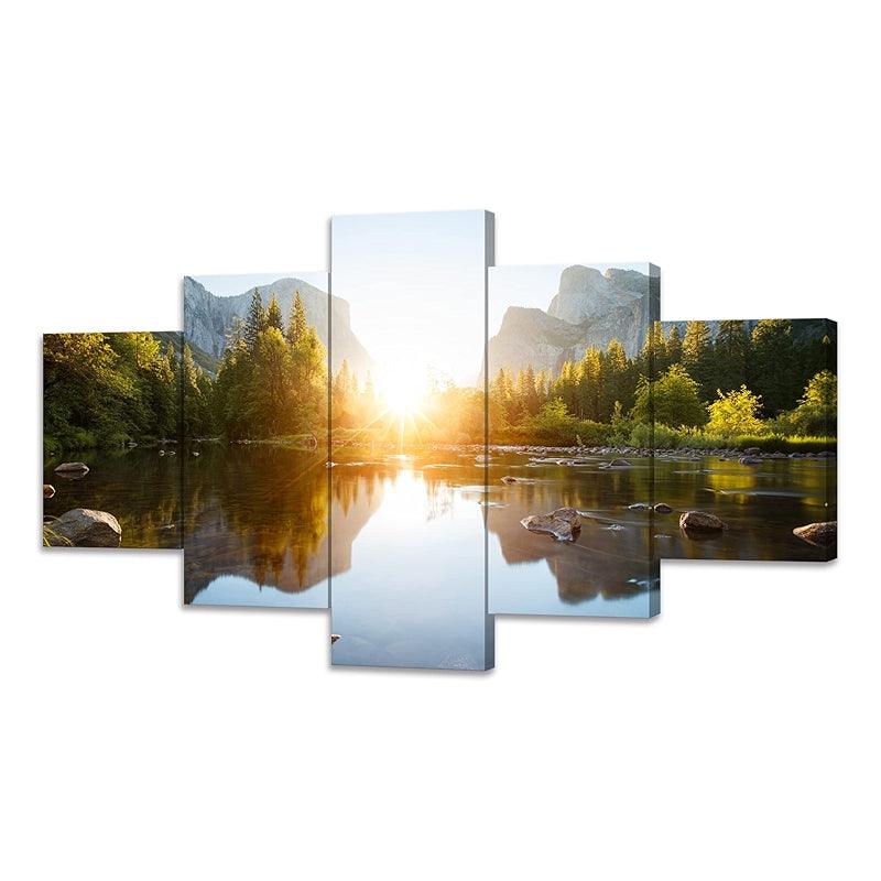 Mountain Grand Teton Canvas Paintings Posters-Original Frame
