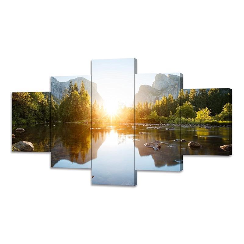 Mountain Grand Teton Canvas Paintings Posters-Original Frame