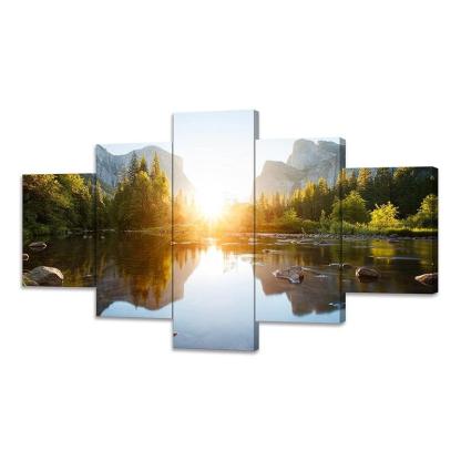 Mountain Grand Teton Canvas Paintings Posters-Original Frame