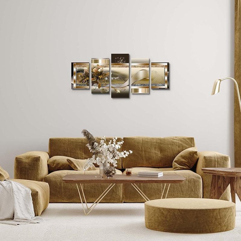 Orchid Flowers Canvas Print Abstract Floral Artwork-Original Frame