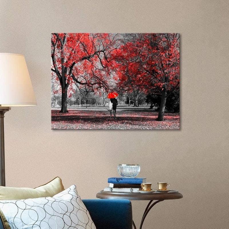 Umbrella Walk And Sea Wall Art-Original Frame