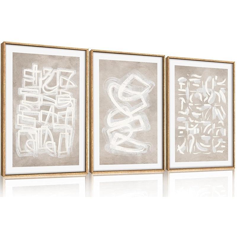 5 Pieces Textured Landscape Abstract Wall Art-Original Frame