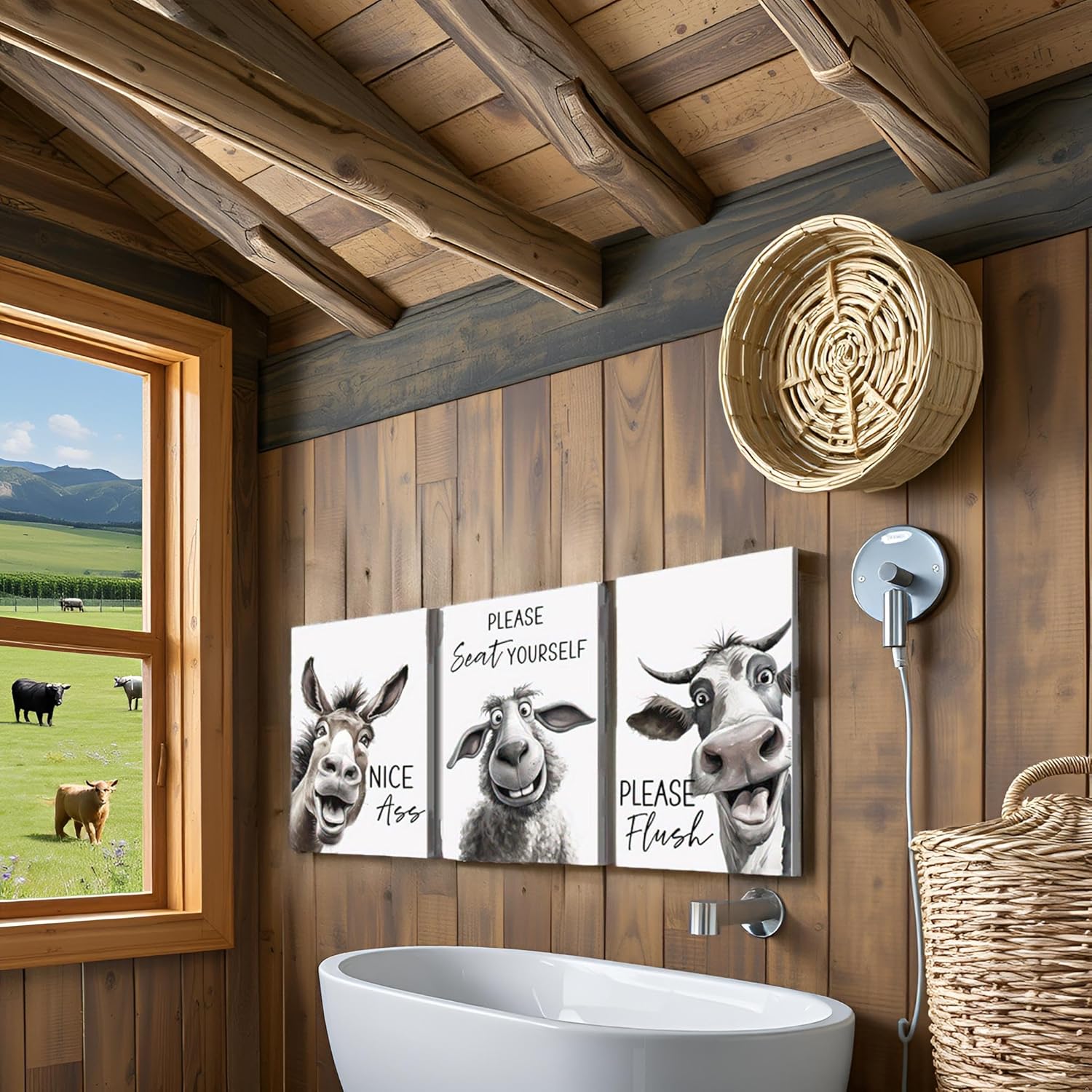 Funny Animal 3 Piece Canvas Wall Art