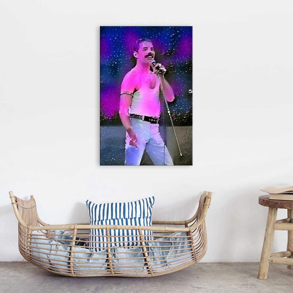 Queen Freddie Mercury 1 Piece HD Multi Panel Canvas Wall Art-Original Frame