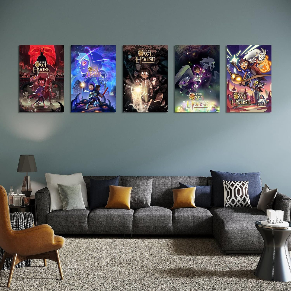 [Copy]Modern Abstract Circle Line Canvas Wall Art Set 5 Pieces