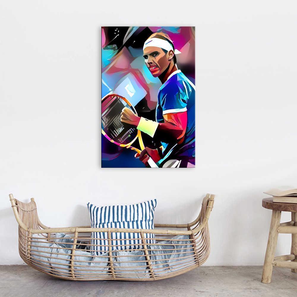 Abstract Tennis Player 1 Piece HD Multi Panel Canvas Wall Art Frame-Original Frame