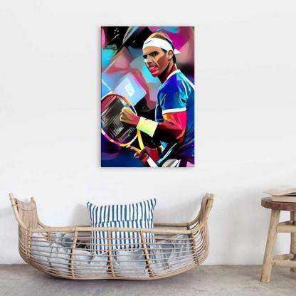Abstract Tennis Player 1 Piece HD Multi Panel Canvas Wall Art Frame-Original Frame