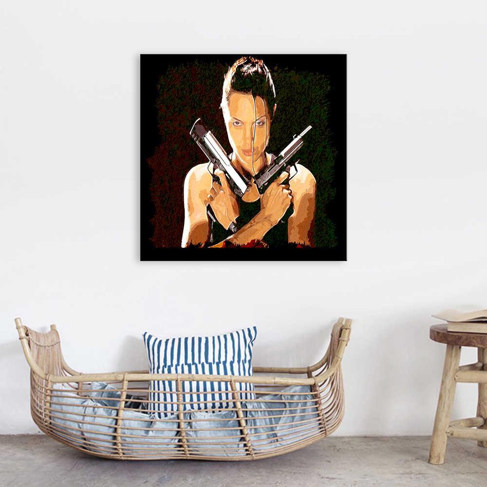 Action Angelina Jolie 1 Piece HD Multi Panel Canvas Wall Art Frame-Original Frame