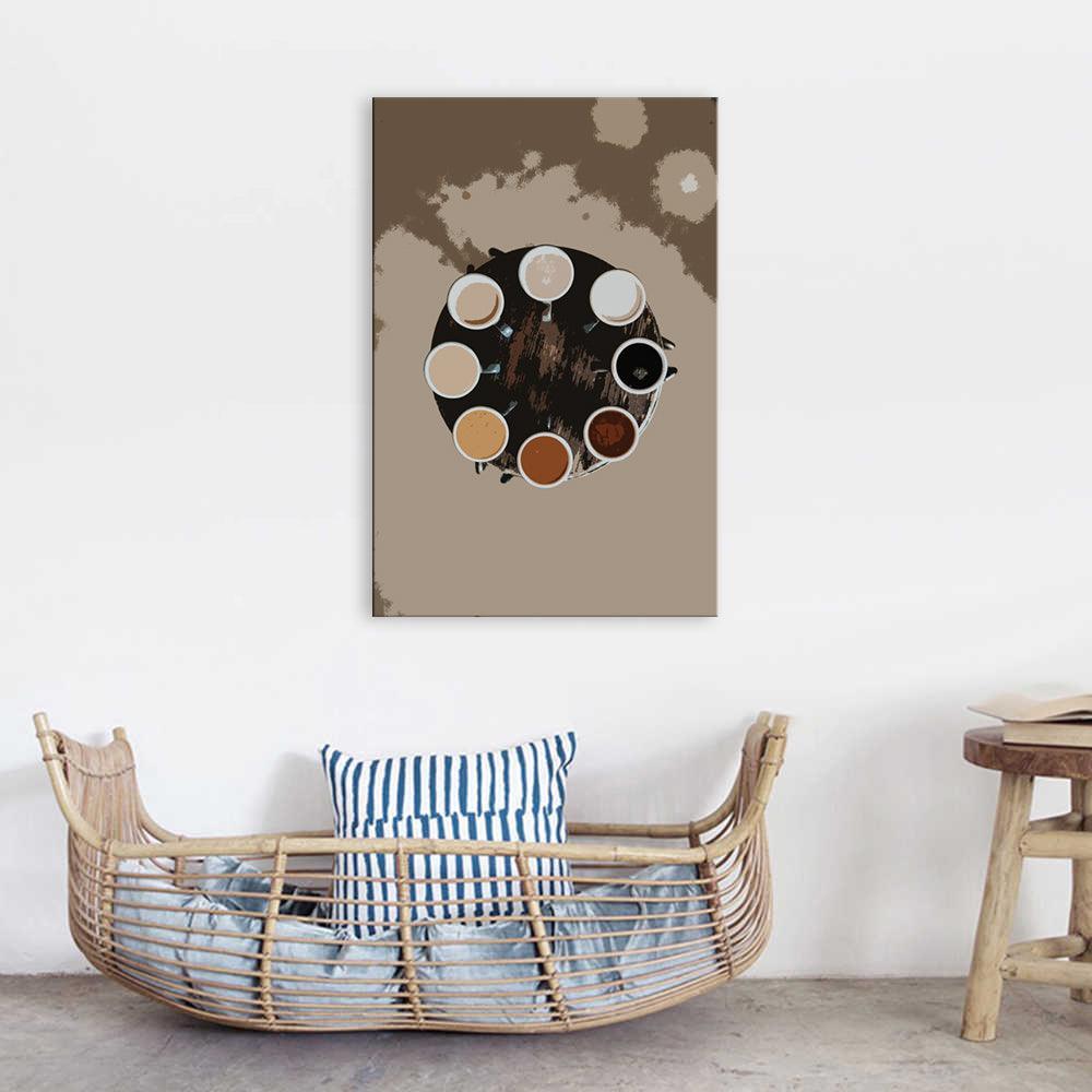 The Abstract Coffee Team 1 Piece HD Multi Panel Canvas Wall Art Frame-Original Frame