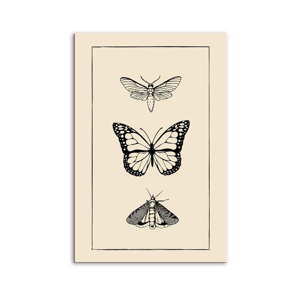 The Butterfly Trio 1 Piece HD Multi Panel Canvas Wall Art Frame-Original Frame