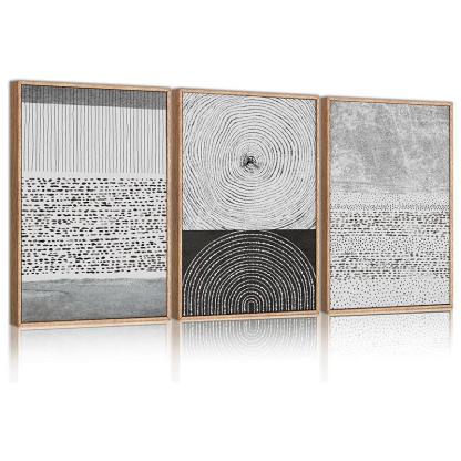 5 Pieces Textured Landscape Abstract Wall Art-Original Frame