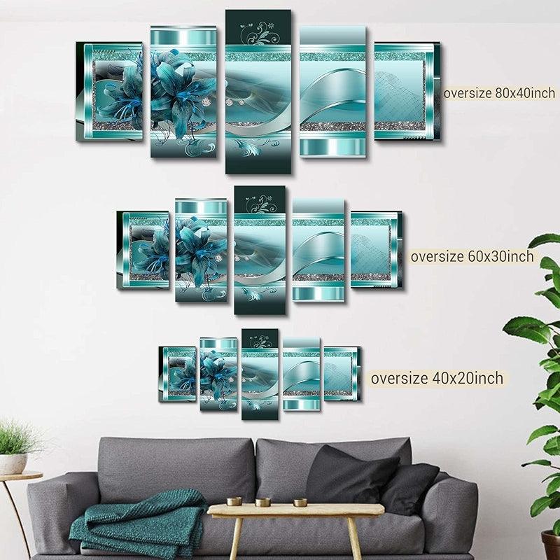 Orchid Flowers Canvas Print Abstract Floral Artwork-Original Frame