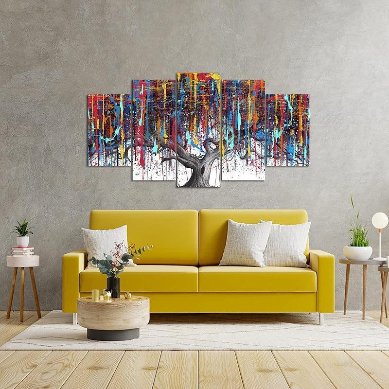 Abstract Large Tree Painting Canvas Art Set-Original Frame
