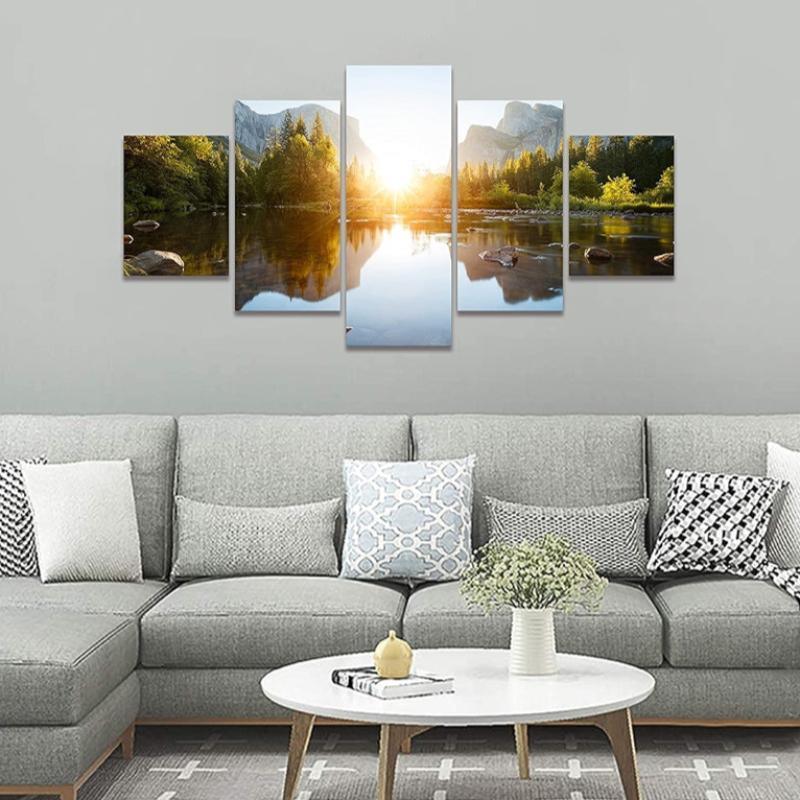 Mountain Grand Teton Canvas Paintings Posters-Original Frame