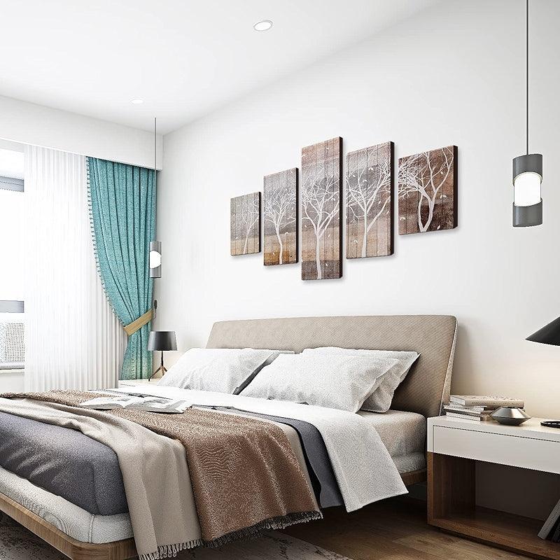 Minimalist Tree Silhouette Canvas Wall Art Set-Original Frame