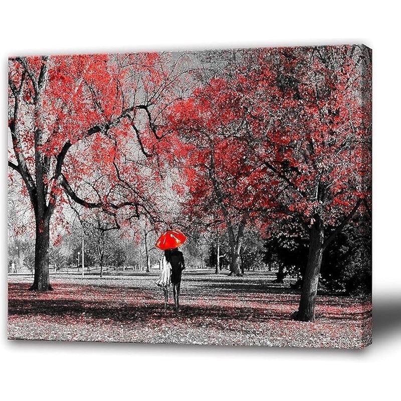 Umbrella Walk And Sea Wall Art-Original Frame