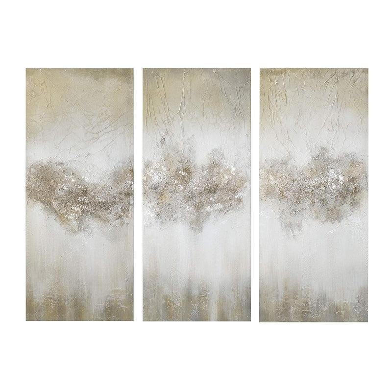 3 Pieces Textured Abstract Canvas Wall Art-Original Frame