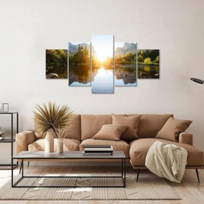 Mountain Grand Teton Canvas Paintings Posters-Original Frame