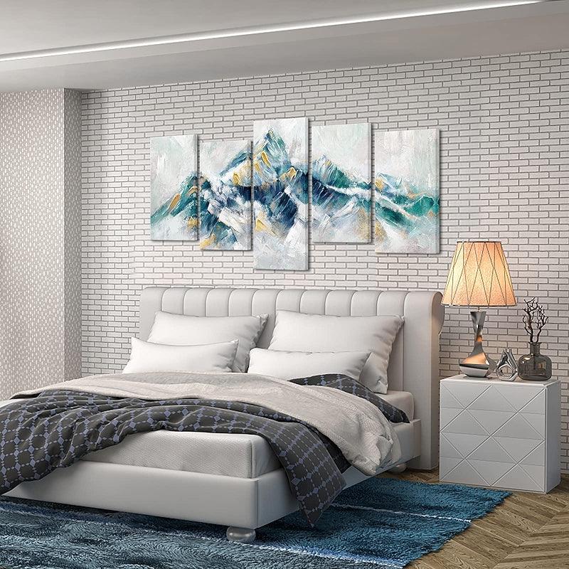 5 Piece Abstract Mountain Canvas Wall Art-Original Frame
