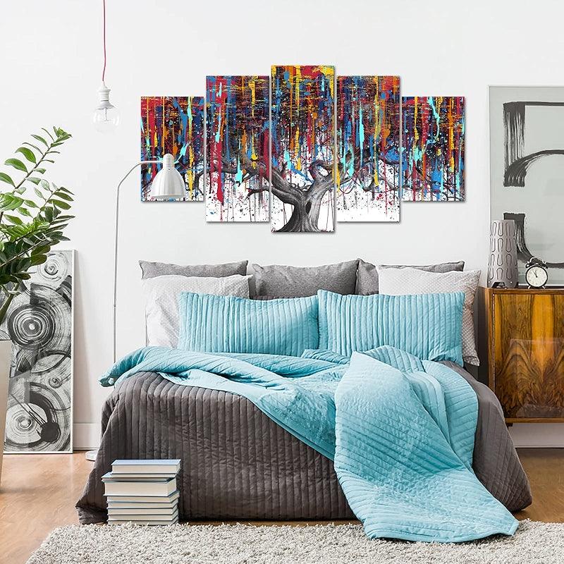 Abstract Large Tree Painting Canvas Art Set-Original Frame