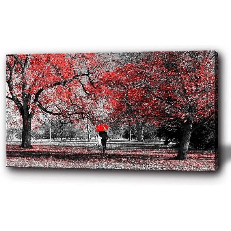 Umbrella Walk And Sea Wall Art-Original Frame