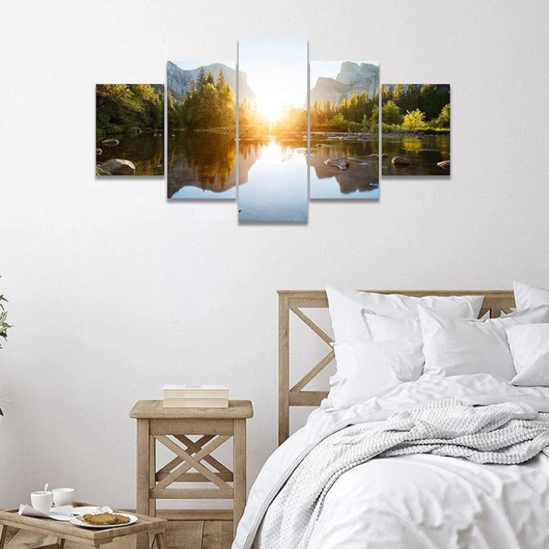 Mountain Grand Teton Canvas Paintings Posters-Original Frame
