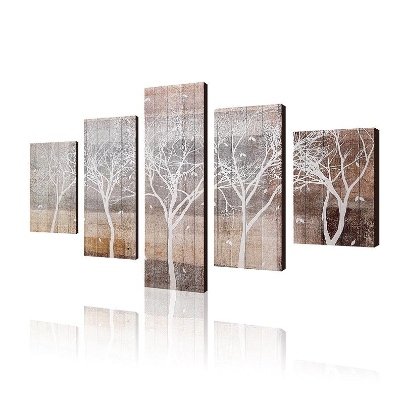 Minimalist Tree Silhouette Canvas Wall Art Set-Original Frame