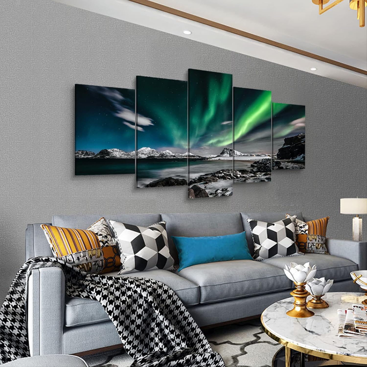 5 Pieces Home Decoration Ocean Beach Wall Art For Room 