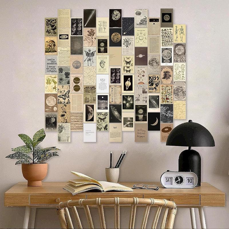 Dark Academia Wall Collage Kit With 70 Aesthetic Pictures-Original Frame