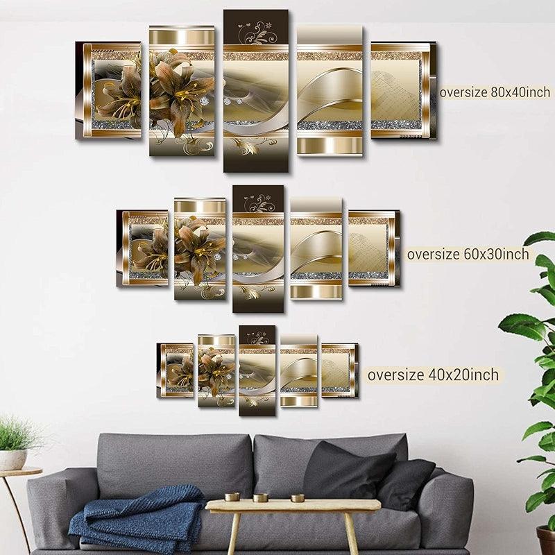 Orchid Flowers Canvas Print Abstract Floral Artwork-Original Frame