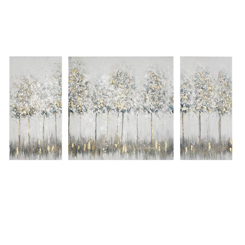 Triptych Scenery Watercolor Canvas Wall Art-Original Frame