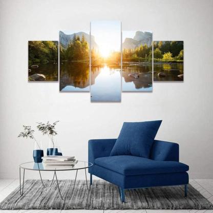 Mountain Grand Teton Canvas Paintings Posters-Original Frame