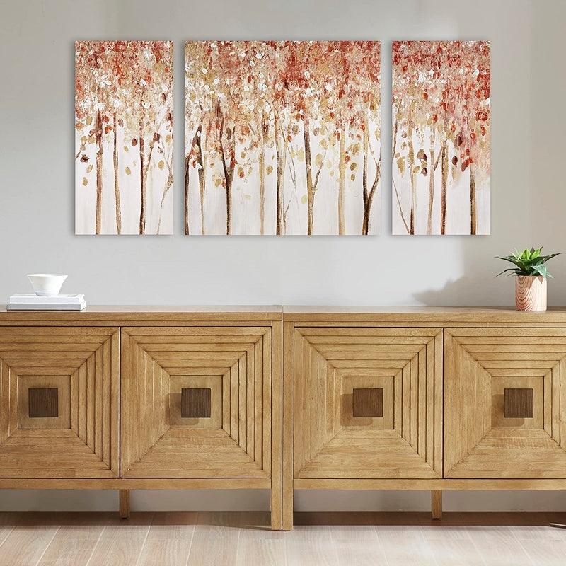 Triptych Scenery Watercolor Canvas Wall Art-Original Frame