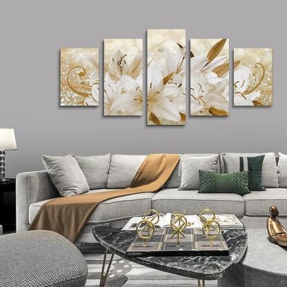 Orchid Flowers Canvas Print Abstract Floral Artwork-Original Frame
