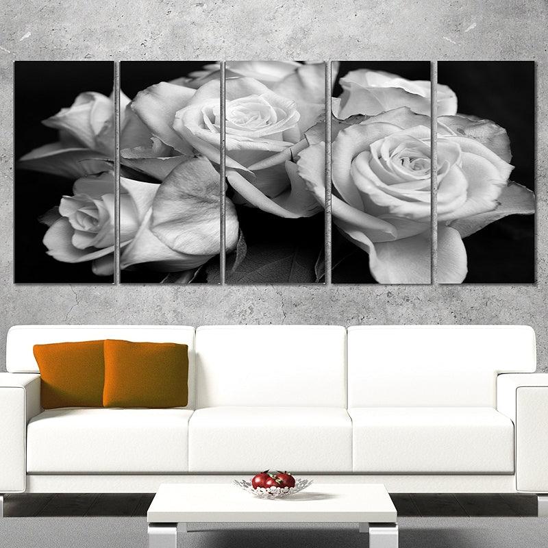 Bunch Of Roses Floral Canvas Art Print-Original Frame