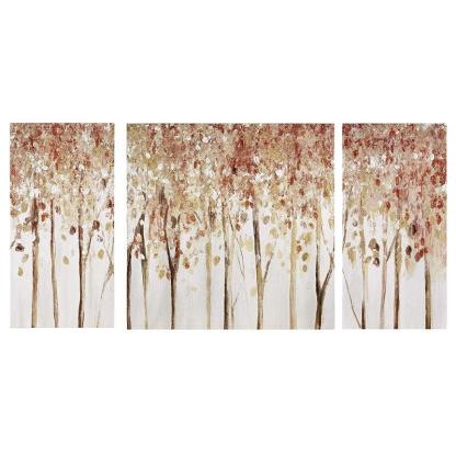 Triptych Scenery Watercolor Canvas Wall Art-Original Frame