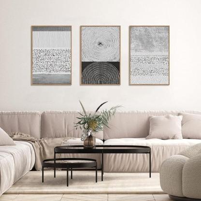 5 Pieces Textured Landscape Abstract Wall Art-Original Frame