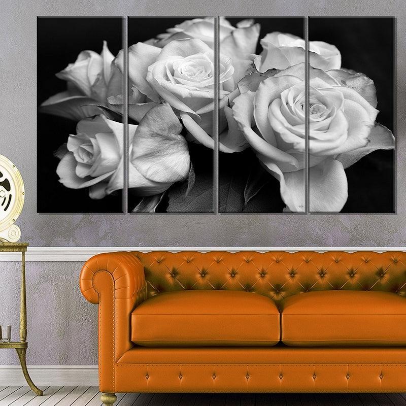 Bunch Of Roses Floral Canvas Art Print-Original Frame