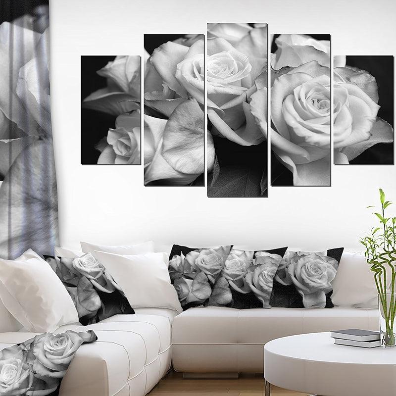 Bunch Of Roses Floral Canvas Art Print-Original Frame