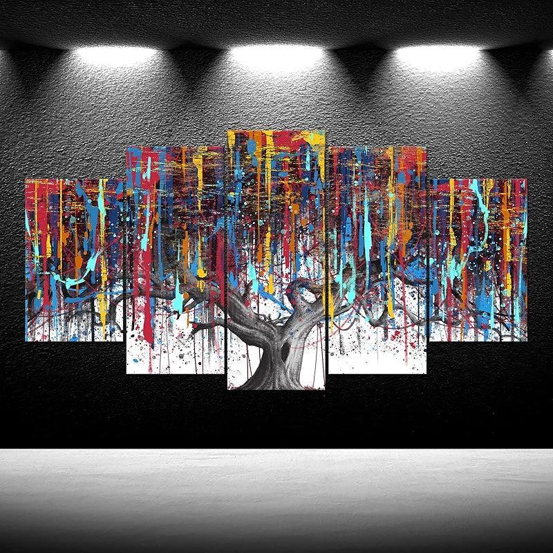 Abstract Large Tree Painting Canvas Art Set-Original Frame