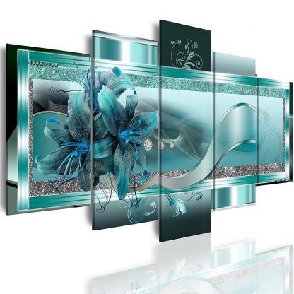Orchid Flowers Canvas Print Abstract Floral Artwork-Original Frame